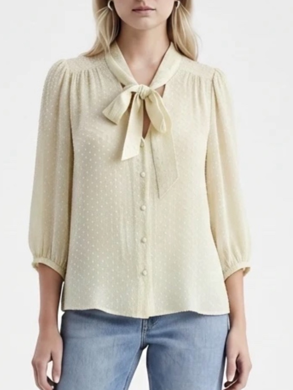 Annie Griffin Cream Bow Blouse